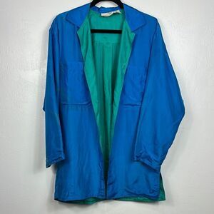 Gottex Women's Silk Blue Tie Dye Open Front Lightweight Jacket Size M
